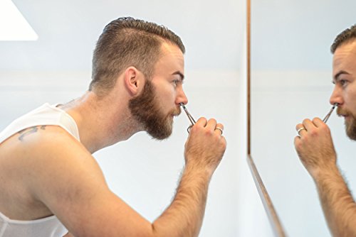 K-Pro Tijeras para la nariz, nariz, orejas y barba pelo quitar - Recortador de acero inoxidable y tijeras para hombres y mujeres