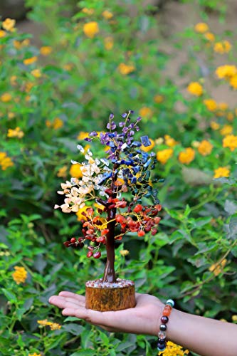 KACHVI Árbol de Cristal de Siete Chakras Árbol de los bonsais Figuras decoración de la Oficina en casa Ornamnets para la Sala de Estar Regalos de Cristal del árbol de la Vida