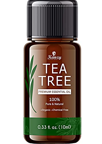 Kanzy Aceite de Árbol de Té 100% Puro 10ml Natural Tea Tree Oil Perfecto Tratamiento para Cara, Cuerpo, Piel y Cabello Aceite Esencial Arbol te Bio Puro