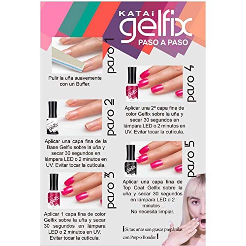 Katai Gelfix Top Coat Mate Velvet Para Esmalte Semipermanente De Uñas En Gel Uv Led, Transparente, 12 Mililitro