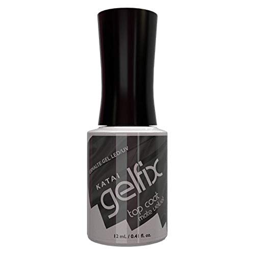 Katai Gelfix Top Coat Mate Velvet Para Esmalte Semipermanente De Uñas En Gel Uv Led, Transparente, 12 Mililitro