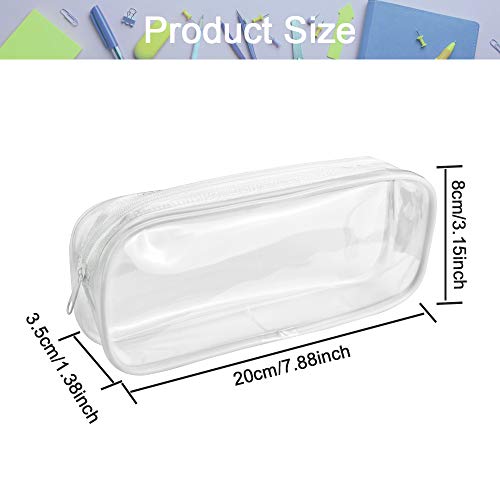 KBNIAN 4 PCS Estuche Transparente Estuches Escolares de PVC Bolsa de Lápiz de Gran Capacidad Bolsa de Maquillaje Transparente con Cremallera para Almacenamiento de Papelería Cosméticos