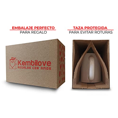 Kembilove Taza de Café para Tío – Aquí Bebe un Super Tío – Taza de Desayuno para Familia – Regalo Original Tazas Familiares para Cumpleaños, Navidad, Aniversarios – Taza de Cerámica de 350 ml