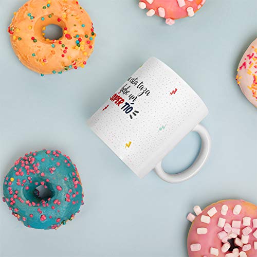 Kembilove Taza de Café para Tío – Aquí Bebe un Super Tío – Taza de Desayuno para Familia – Regalo Original Tazas Familiares para Cumpleaños, Navidad, Aniversarios – Taza de Cerámica de 350 ml