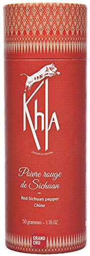 KHLA - Pimienta de sichuan rojo en grano - Comercio Equitable - Tubo de 50 g cat A - Granos de pimienta enteros