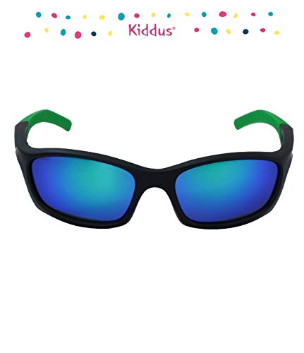 Kiddus Gafas de Sol Deportivas para Niñas y Niños a partir de 6 años. La mejor Seguridad y Protección con Filtro Solar UV400. Para actividades al aire libre.