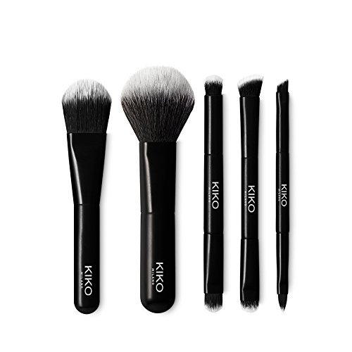 KIKO Milano Travel Brush Set | Estuche de viaje con cinco brochas/pinceles profesionales