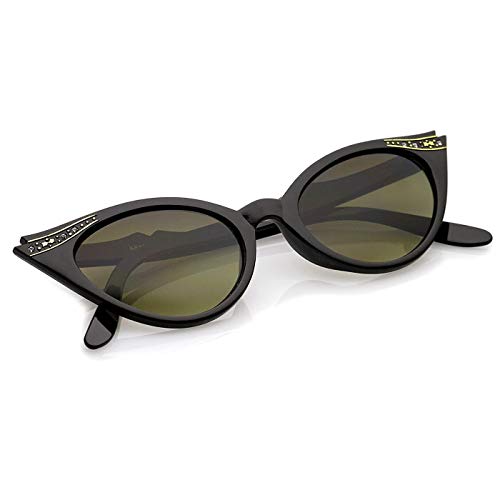 KISS Gafas de sol CAT EYE mod. FANCY - glamour vintage MUJER moda extravagante - NEGRO