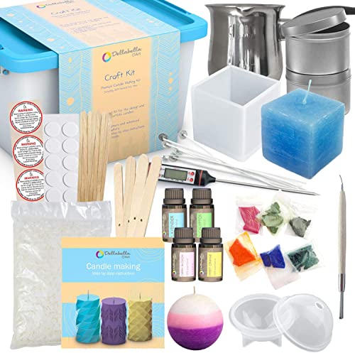 Kit de fabricación de velas – Juego de cera y accesorios para la fabricación de velas perfumadas – Kit de cera de soja para velas de color, fácil de hacer