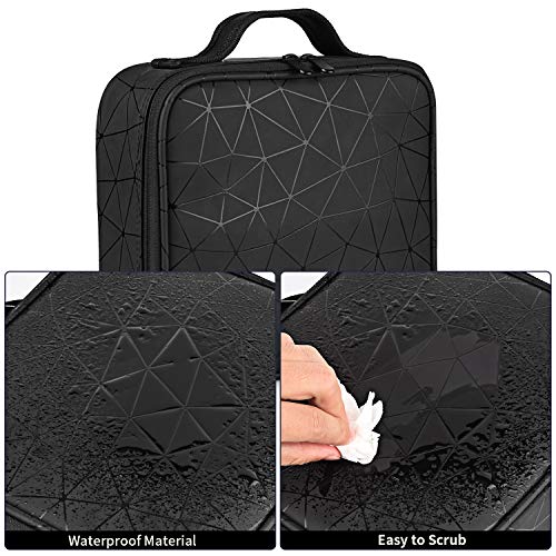 Kit de Maquillaje Neceser Make Up Bolso de Cosméticos Portable Organizador Maletín para Maquillaje Maleta de Makeup Profesional Cuero de la PU(Negro)