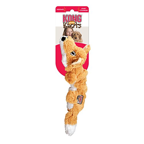 KONG - Scrunch Knots Fox - Juguete con cuerdas internas antirrotura - Para Perros Raza Mediana/Grande