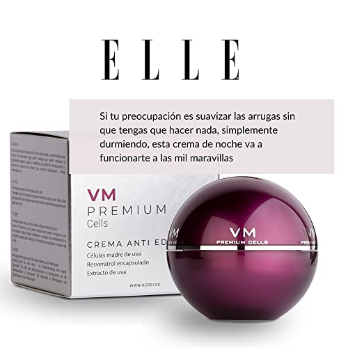 Kosei - VM Premium Cells - Crema Tratamiento Antiedad - 50 ml - Tratamiento Antiarrugas - Con Vitamina E - Efecto Reafirmante - Aporta Luminosidad - Antioxidante - De Fácil Absorción - Vegano