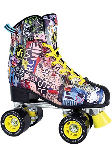 KRF The New Urban Concept Retro Art Patines Paralelo 4 Ruedas, Unisex, Multicolor, 37