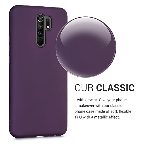 kwmobile Carcasa Compatible con Xiaomi Redmi 9 - Funda de Silicona para móvil - Cover Trasero en Frambuesa metálico