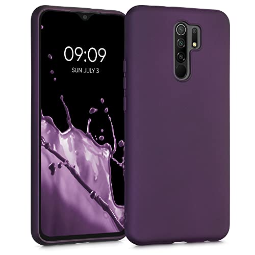 kwmobile Carcasa Compatible con Xiaomi Redmi 9 - Funda de Silicona para móvil - Cover Trasero en Frambuesa metálico