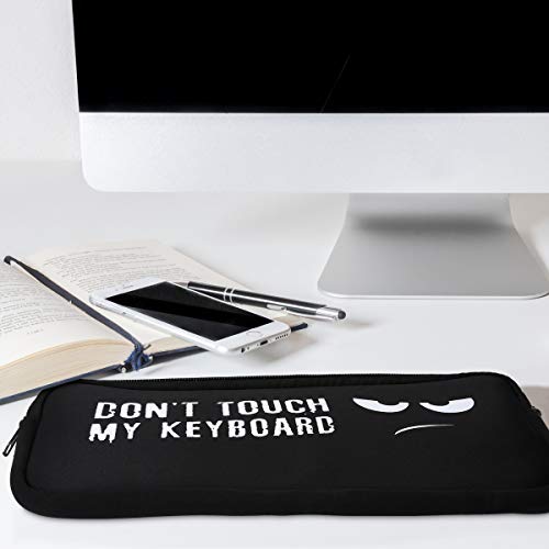 kwmobile Funda Universal Compatible con Teclado Apple Magic Keyboard - Estuche con Cremallera - Don't Touch my Keyboard