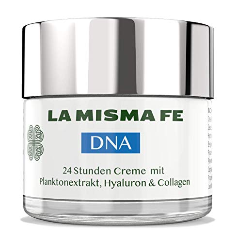 LA MISMA FE® Crema facial antiarrugas de DNA, 24 horas, extracto de planctón, ácido hialurónico, colágeno de cristal, 50 ml, cosmética de alta gama fabricada en España.