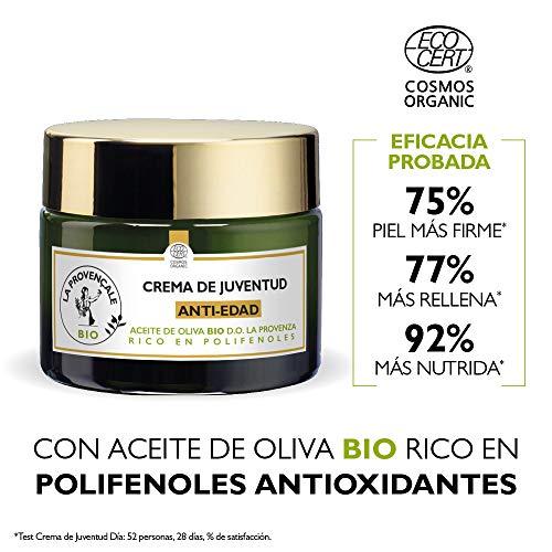 La Provençale Bio - Pack Tratamiento Anti Edad Con Crema Antiedad De Día Y Aceite Sérum De Noche Antiedad Con Aceite De Oliva Bio Y Polifenoles Antioxidantes, 50 Ml 30ml, Multicolor