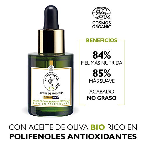 La Provençale Bio - Pack Tratamiento Anti Edad Con Crema Antiedad De Día Y Aceite Sérum De Noche Antiedad Con Aceite De Oliva Bio Y Polifenoles Antioxidantes, 50 Ml 30ml, Multicolor