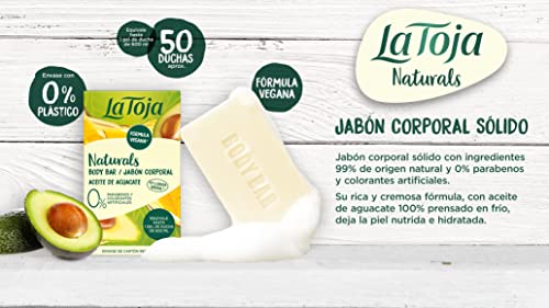 La Toja Naturals - Gel de Ducha Sólido, Aceite de Aguacate, 100 g, piel intensamente nutrida e irresistiblemente suave, fórmula vegana, fragancias que dejan huella