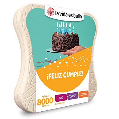 LA VIDA ES BELLA - Caja Regalo Amor para Parejas - ¡Feliz Cumple! - Ideas Regalos Originales - 1 Experiencia de gastronomía, Bienestar o Aventura para 1 o 2 Personas