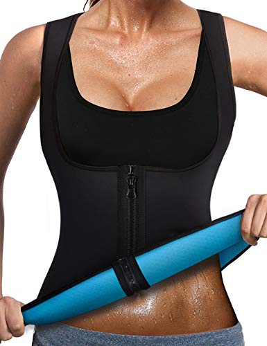 LaLaAreal Fajas Reductoras Adelgazantes Abdominal Mujer Camiseta Sauna Chaleco Neopreno Comprecion para Fitness Cremallera Deporte Yoga