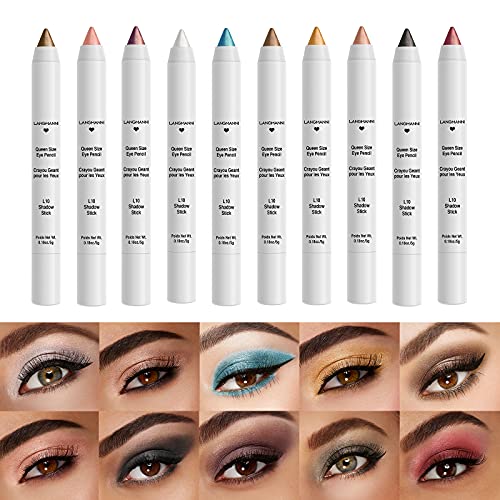 Lápiz de Sombra de Ojos, Barra de Dombra de Ojos Con Purpurina, Lápiz Metálico de 3 Colores Eyeshadow Stick en Crema, Larga Duración Resistente a la Decoloración (03)