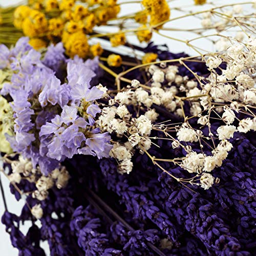 Lavanda Experience, Ramo de Flores Naturales con Lavanda Preservada, Camomila y Flores Secas de Cultivo Ecológico, Elaboración Artesanal y de Primera Calidad.