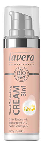 lavera 3en1 Tinted Moisturising Cream Q10 -Ivory Rose 00- Crema hidratante ∙ Base de maquillaje ∙ Aloe Vera ∙ Vegan ✔ Cosmética Natural ✔ Bio ✔ Maquillaje Organico 100% Certificado (30 ml)