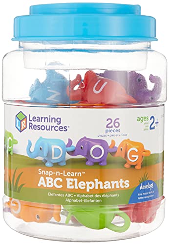 Learning Resources ABC Elephants Elefantes del alfabeto Snap-n-Learn, color (LER6710) , color, modelo surtido