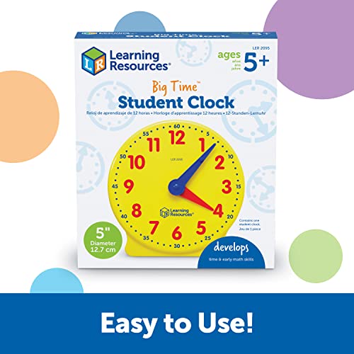 Learning Resources- Reloj para los Alumnos Big Time Student Learning Clock, Color (LER2095) , color/modelo surtido