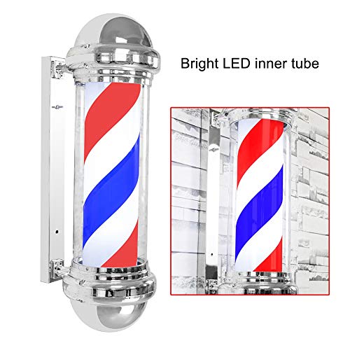 LED Poste de Barbero, Pole Luz Brillante para Peluquería,Poste de Giratorio Luminoso Ligero de Barbero Tienda (Enchufe de la UE)