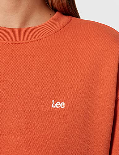 Lee Crew Sudadera Mujer, Naranja (Desert Orange), Small