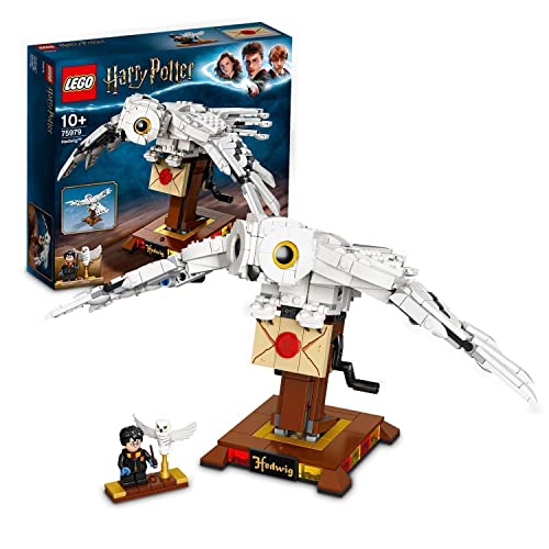 LEGO 75979 Harry Potter Hedwig, Maqueta para Construir de Lechuza con Alas Móviles Coleccionable para Exponer, Idea de Regalo