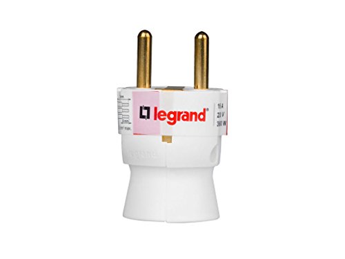 legrand 050187 Enchufe con Cabezal Móvil Orientable, 3680 W, 230 V, Blanco