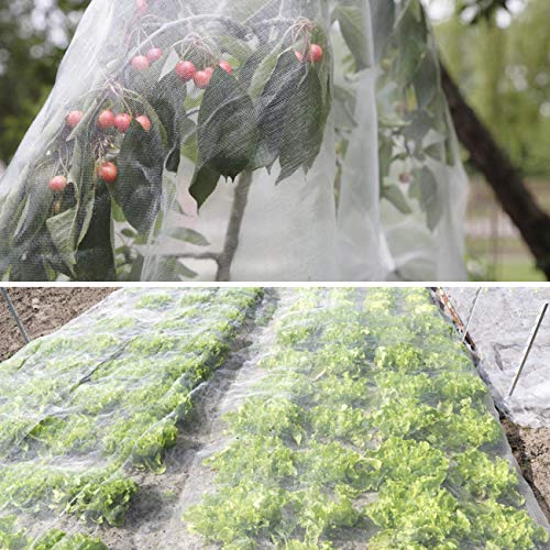 LEMESO 7m x 1,5m Red Antiparajaros Mosquitera para Jardín Malla de Cubierto para Huerta Árbol de frutas Red de Protección de Planta - Blanco