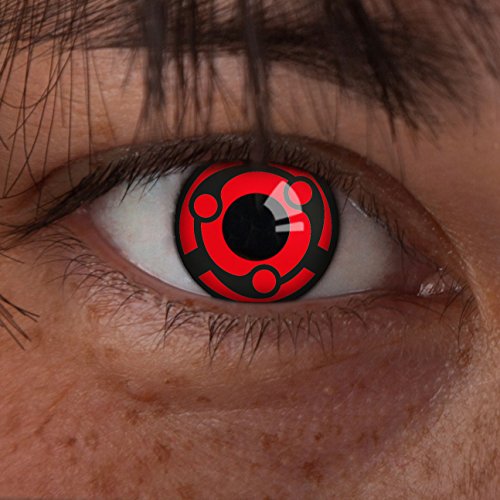 Lentes de contacto coloreadas Uchiha Madara de Aricona – que cubren las lentes años para los ojos oscuros y claros, sin receta, la lentes de color para el carnaval, temático noche y disfraces de Halloween