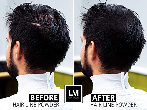 LEON MIGUEL Hair Line Powder – Rayita en Polvo - Polvo de línea de cabello modificado natural, Polvo de reparación de cabello de maquillaje de belleza | 4g (NEGRO)