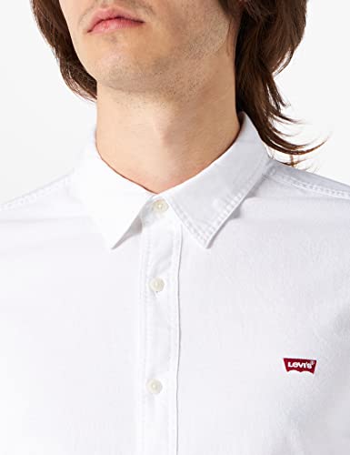 Levi's LS Battery Hm Shirt Slim Camisa Casual, White (White 0002), X-Large para Hombre