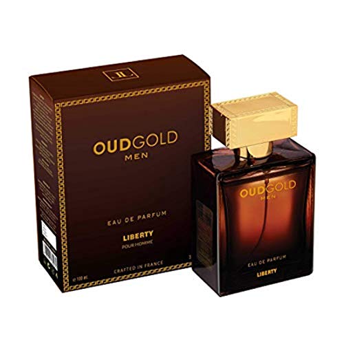 Liberty LUXURY Oud Perfume (100 ml / 3.4 oz) para hombres 24 horas, olor duradero, Eau de Parfum (EDP) - (OudGold)