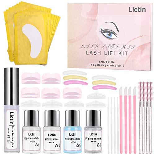 Lictin Kit de Permanente de Pestañas-Lifting Pestañas con Herramientas Completas Kit Lifting Pestañas Lash Lift Kit Eyelash Perming Kit para Salón Duradero y Natural，Duradero y Natural