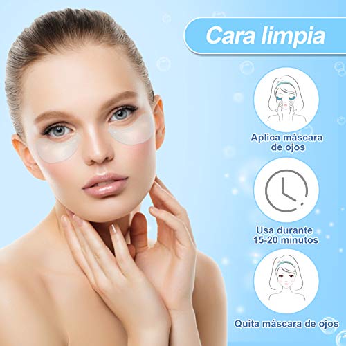 Lictin Máscara para los Ojos-60PCS Parches para los Ojos con Colágeno y Ácido Hialurónico, para las Arrugas, las Ojeras, las Bolsas de los Ojos y la Hinchazón, Hidratante de Larga Duración, Anti Edad