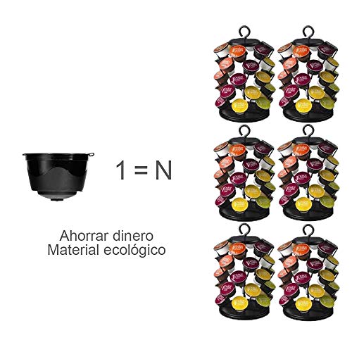 Lictin Version Mejorado Pack de 5 Cápsulas Filtros de café recargable reutilizable con Presión Aumendada para cafetera Dolce Gusto vida útil más de 150 usos sustitucion de cápsula de café Dolce Gusto