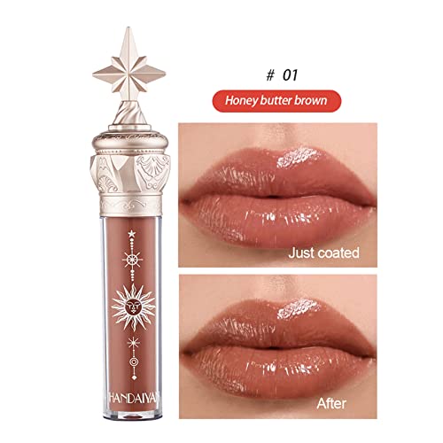 Lifter Gloss hidratación duradera y labios rellenos, Brillar de cristal Gloss Labios, Lip Plumper Impermeable Larga Suave, Ultrahidratante, De aspecto más completo Maquillaje (01)