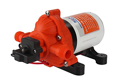 lighteu®, Seaflo DC 12V 11.3L / Min 3,8 Bar, Bomba de diafragma de presión de Agua de 4 cámaras, Bomba de presión 42s para Marina, Barcos, Yates, caravanas, jardín.