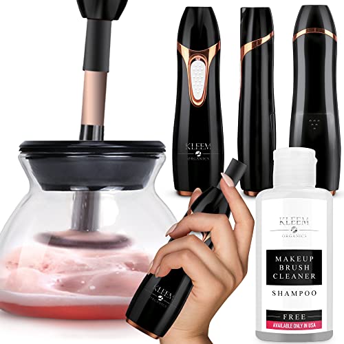 Limpiador de Brochas y Seca Brochas Automático Profesional para Todo Tipo de Brochas de Maquillaje como Brochas de Polvos o de Base de Maquillaje. Limpia y Seca Set de Brochas de Maquillaje en Segundo