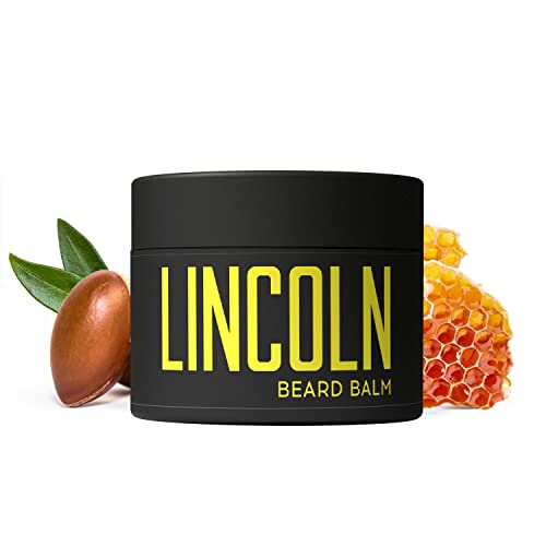 LINCOLN Bálsamo Barba Premium - Beard Balm For Men - Balsamo para Barba Suave - Suavizador Barba Natural para Hombres - Cera Barba Enriquecida con Manteca de Karité y Aceite de Argán - 100 g