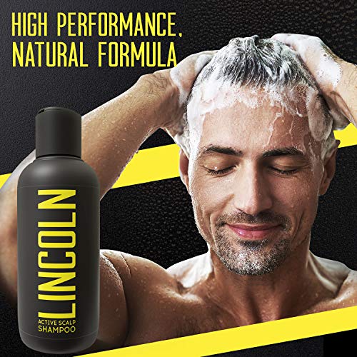 LINCOLN Champú y Acondicionador para Hombres con Carbón Activado - Champoo Hombre para Cuero Cabelludo Seco con Cafeína - Champu Antigrasa Hombre Tratamiento de la Caspa en el Cuero Cabelludo - 250 ml