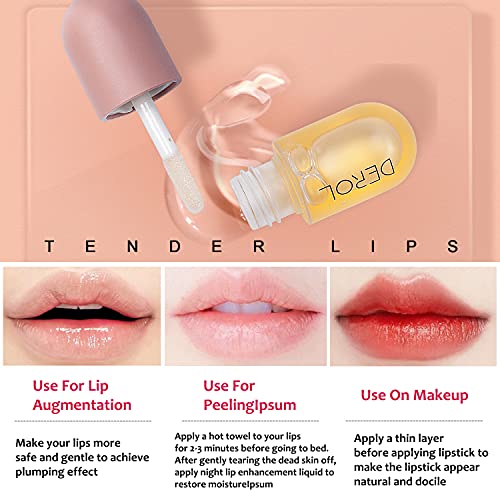 Lip Plumper- Brillo De Labios, Relleno Labial Natural, Juego De Brillo De Labios Hidratante Y Reparador De Dã­A Y De Noche Para Dar Volumen E HidratacióN A Los Labios