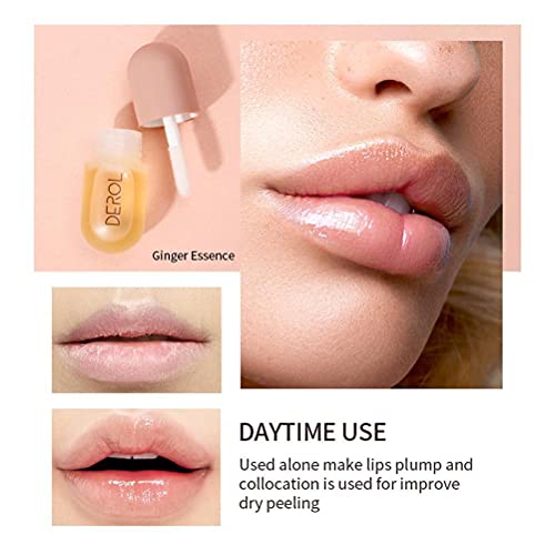 Lip Plumper Gloss, 2 Piezas de Lip Plumper Set, Brillo de Labios, Mejorador de Labios, Bálsamo Labial Regordete, Maquillaje Natural Brillo de Labios - Mejorador para Labios Más Llenos E Hidratados